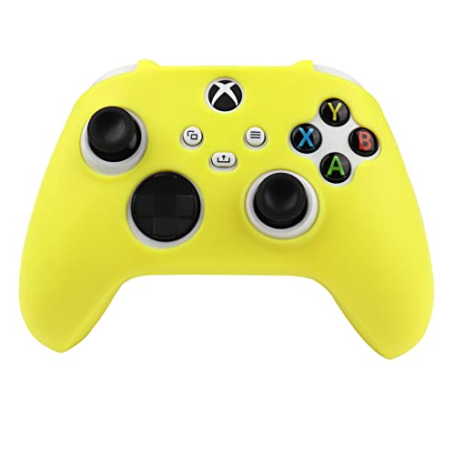 Image of Xbox Series PureYellow Silicone Controller Skins with 12 Thumb Grips, Sweat-Proof Anti-Slip Controller Cover Skin Protector Compatible with Xbox Series S /X Controller