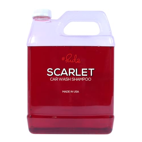 SudzBox Scarlet Car Wash Shampoo 64 oz. - Half Gallon - Automotive Car Wash Soap - Works on Cars, Motorcycles, RV's, Boats, + More