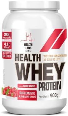 Whey Protein, Sabor Morango, 900g, 20g Proteína por Porção, 4.1g ...