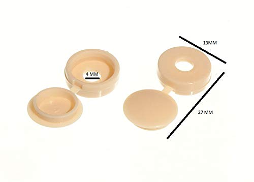 1000 x vielseitige beige Schraubkappen mit Scharnierabdeckungen für Schrauben Nr. 6/8