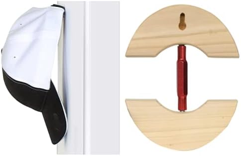 Cedar HAT Stretcher - with Wall Display Hook - ADJUSTS to All hat Sizes - ABSORBS Sweat & Odor - MAINTAINS Your hatโs Shape Red