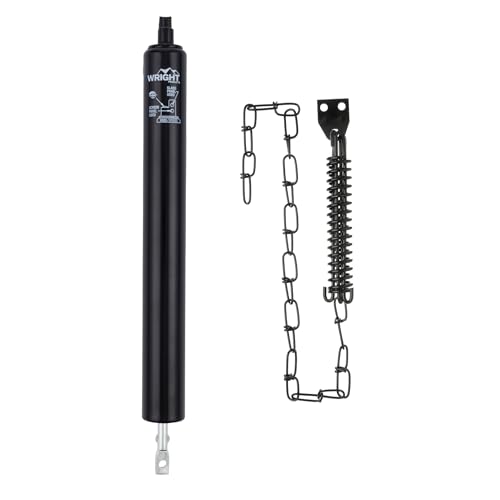 Wright Products Door Bundle - Standard Duty Black Pneumatic Screen & Storm Door Closer with Steel Chain Stop, Black Finish - Enhanced Door Safety & Wind Protection
