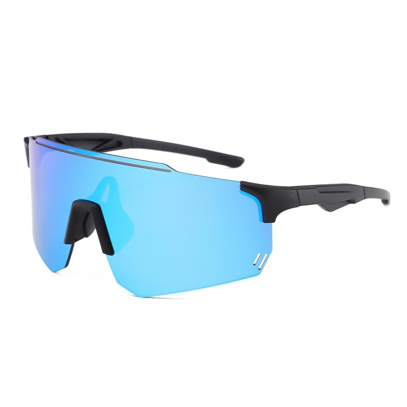 Long Keeper Sports Sunglasses For Women Men Cycling Running Glasses Mtb Glasses Outdoor For Running Fishing Riding (Black Blue)