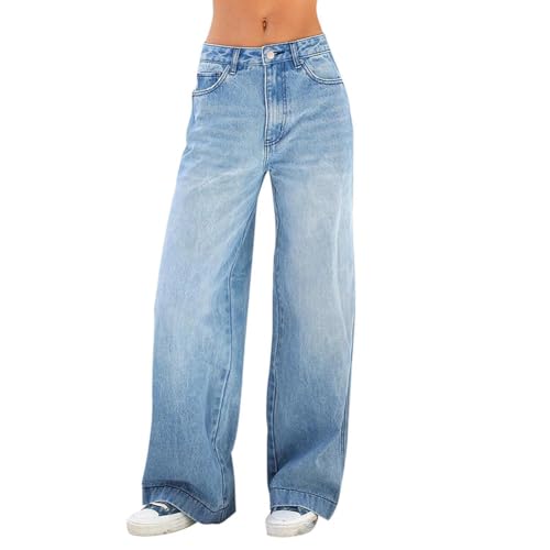 Straight Leg Jeans for Women,High Waisted Wide Leg Loose Boyfried Denim Pants