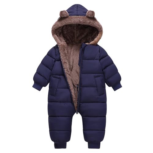 Image of AiWMGL Baby Boys Girls Snowsuit Winter Clothes Suit Hooded Jumpsuit Romper Bear Outfit Infant Warm Coat Outwear Overcoat