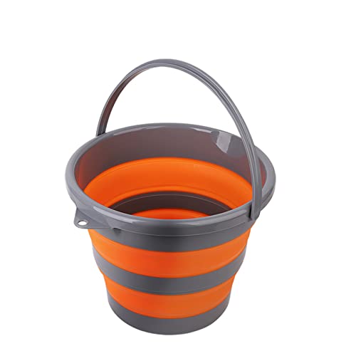 Collapsible Bucket with 1.32 Gallon (5L), Plastic Bucket for Garden or Camping, Portable Fishing Water Pail, Space Saving Water Bucket for House Cleaning