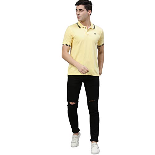Image of Urbano Fashion Men's Solid Slim Fit Half Sleeve Cotton Polo T-Shirt