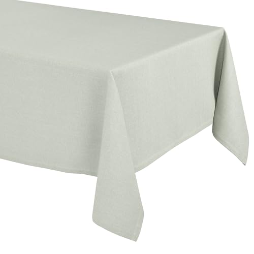 Elegante Tischdecke mit natürlicher Leinenoptik, Lina Tischdecke und Tischläufer, Größe und Farbe wählbar (Eckig 110x160 cm, Salbeibeige)