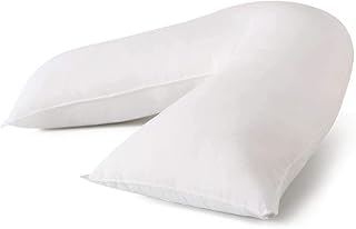 V Pillow with Pillowcase (Assorted Color), 100% Virgin Hollowfibre V Shaped Pillow with Pillowcase, Hypoallergenic Triangle Pillow, Orthopedic Support Pillow for Pregnancy, Maternity & Pain Relief