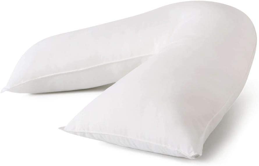 V Pillow, 100% Virgin Hollowfibre V Shaped Pillow, Hypoallergenic Triangle Pillow, Orthopedic Support Pillow for Pregnancy, Maternity & Pain Relief