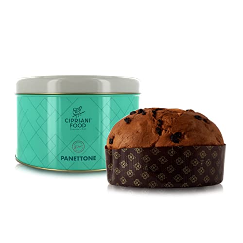 Cipriani Panettone, Postre de Navidad Tradicional sin Fruta Confitada, en Caja de Lata, 1 Kg
