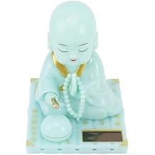 Laughing Buddha Statue, Funny Car Shaking Toy Chinese Little Buddha Monk Statue Dashboard Decorations Solar Dancing Figurines Little Monk Figurine Solar Toys for Home Car
