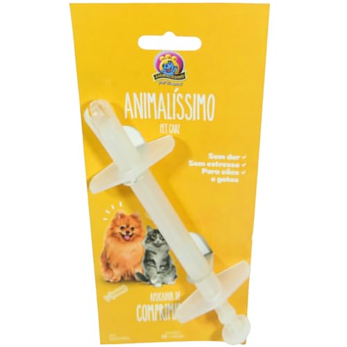 Aplicador de Comprimidos Animalíssimo Para Cães e Gatos Kit Com 2 unidades