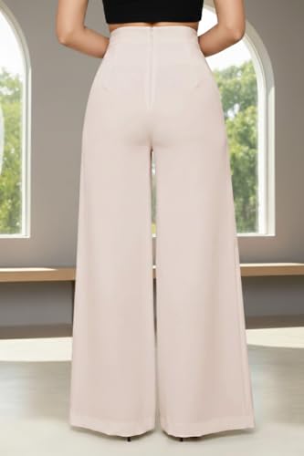 Image of GRECIILOOKS Trousers for Woman | Womens High Rise High Waist Flared Korean Style | Formal Pant for Women Office Wear| Track Pants for Womans Elegant for College & Events (Available in Plus Size)