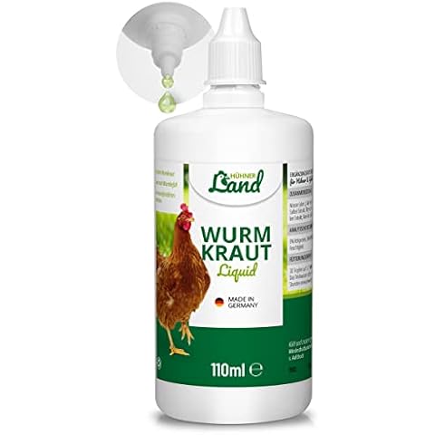 HÜHNER Land Wurmkraut Liquid - Natürliche Wurmkur Liquid Tropfen mit Wurm Kraut für Hühner, Wachteln & Geflügel mit Wurmkraut, pflanzliches Wurmmittel, 110ml Cover