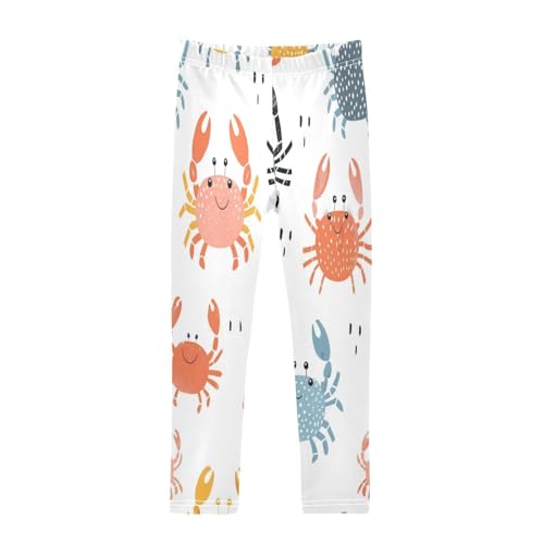 Bolaz Toddler Girls Leggings Printed Yoga Pants Leggings Blue Orange Crabs for Kids