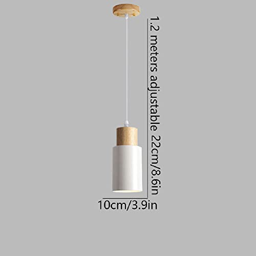 Lámpara colgante de ambiente para dormitorio y comedor con pantalla de cúpula de madera 4