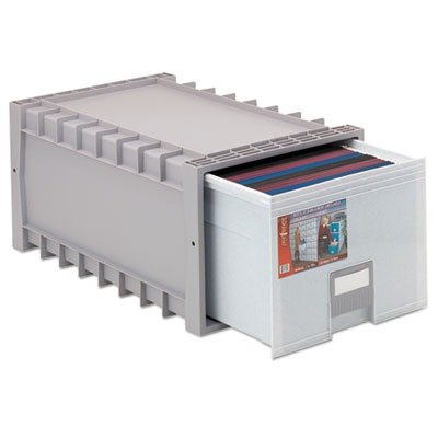 -- Archive Drawer for Letter Files Storage Box, 24quot; Depth, Gray