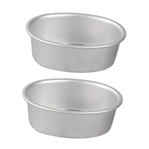 MOLUCKFU Moldes Ovalados para Tarta de Queso y Pan de Carne Aleación de Aluminio 2 Piezas para Hornear Postres Caseros y Pudines Utensilios de Repostería para Uso Doméstico