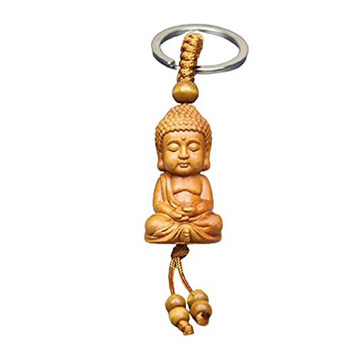 POHOVE Schlüsselanhänger Buddhistischer Holz Bhudda Glück-Glücksbringer & Talisman Buddhistischer Taschenanhänger mit Buddha Figur Cover