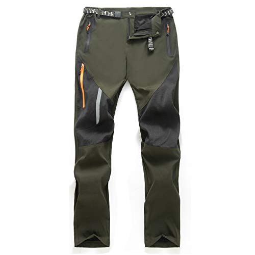 LUI SUI Pantalon de Marche Respirant en Plein air pour Hommes Pantalon Tactique Coupe-Vent léger Pantalon de randonnée à Taille élastique avec Poches à Fermeture éclair Cover