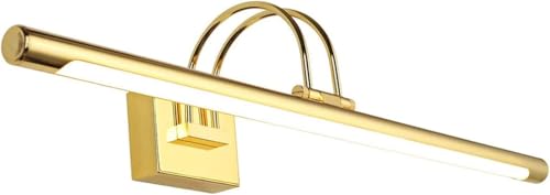 Lámpara LED Compatible with tocador de baño dorada, luz LED con cabezal de lámpara giratorio de 270°, ..1 neutro de 4000 K,Araña