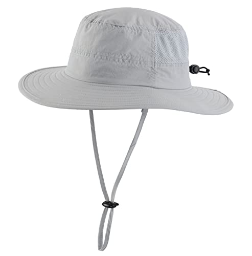Connectyle Boys Sun Hat SPF 50+ Kids Hat Breathable Waterproof Beach Pool Hat Light Grey 4-7 Years
