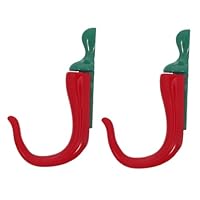 PRETYZOOM 2pcs Chili Shaped Hooks Metal Decorative Hooks for Kitchen Closet Door Hanger Rustic Coat Bathroom of Metal