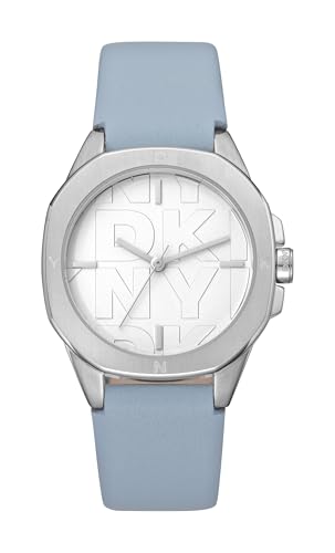 DKNY Quarz Damenuhr Brooklyn Midi mit Lederarmband