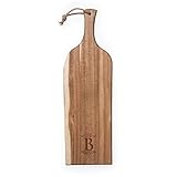 PICNIC TIME Monogram - B - Personalized Artisan 24' Acacia Charcuterie Board with Raw Wood Edge, Cheese Board, Serving Platter, (Acacia Wood)