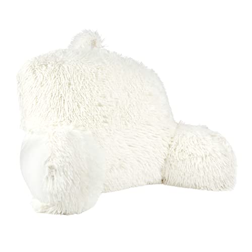 Klear Vu Shaggy Reading Pillow Back Rest Body Pillow for Adults and Kids, Lumbar and Arm Support on Bed, Chair, Couch, Sofa and Floor, 30" x 21", One Size, Winter White by Klear Vu - Image 3