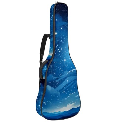 Sac pour guitare acoustique étanche 101-106 cm bleu ciel étoilé