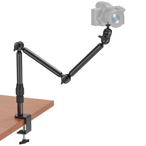 Rodison Support de Caméra de Bureau Overhead, Support de Webcam de 78,9 avec Vis 1/4, Pince C avec Bras de Microphone Réglable à 360° pour Caméras DSLR, Ring Light, Projecteur, Webcam, Microphone.