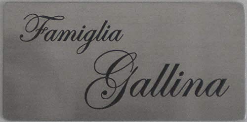 GUIZZO Creart - Targa Personalizzata con Nome, Via e/o Numero Civico Esterno, in Acciaio Inox - Targhetta Made in Italy, per Porta Ingresso Multiuso, 10x5H cm