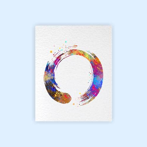 Dignovel Studios 13X19 Unframed Zen Circle Enso Symbol Buddhism Meditation Yoga Watercolor Art Print Wall Art Poster Giclee Wall Decor Home Wall Art N428 #TOP1
