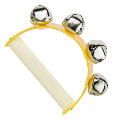 Brinquedo Musical Infantil, Versátil Com Alça de Madeira e Sinos para Jardim de Infância (Amarelo)