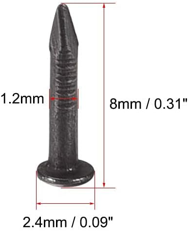 XYWHPGV Small Tiny Hardware Brass Nails 1.2mmX8mm(DXL) for DIY Decorative Wooden Boxes Accessories Black 200pcs(1bf5b 6eee6 0d05d 10a12 1a3a6 6840d