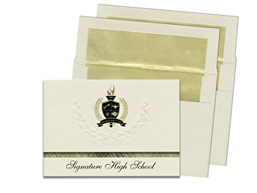 Signature Announcements Granite Hills High School (El Cajon, CA) Graduation Announcements, Presidential style, Basic package of 25 with Gold & Black Metallic Foil seal