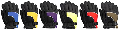 Image of Yacht & Smith Winter Ski Gloves Fleece Lined Adjustable Strap Water Resistant Men Woman Kids