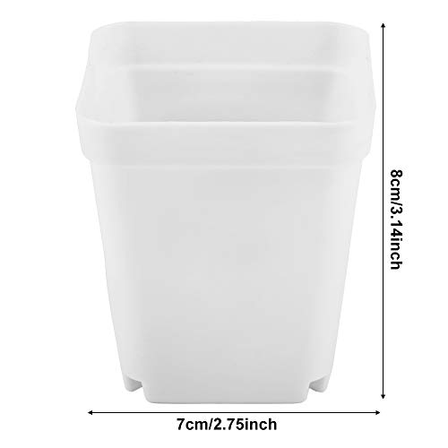 Atyhao 20pcs Mini Modern Succulent Plant Pots Small plastic Containers, Scrub square Pots(white) - Image 3