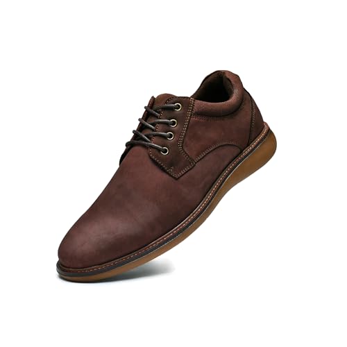 Arkbird Mens Casual Dress Shoes Fashion Sneaker Mens Leather Shoes Business Casual Shoes Men Brown Shoes