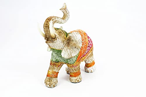 Image of AUGEN Polyresin Elephant Idol Statue Showpiece for Home Decor Decoration and Gifting (1 Piece,7145A2)-A