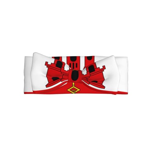 Flag of Gibraltar Baby Bow Headband. Comfortable baby headband, suitable for daily wear and photo props.