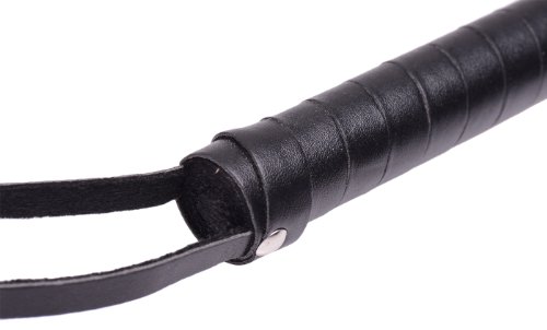 HB Leather Rubber Strands Hand Whip - Thumbnail 2