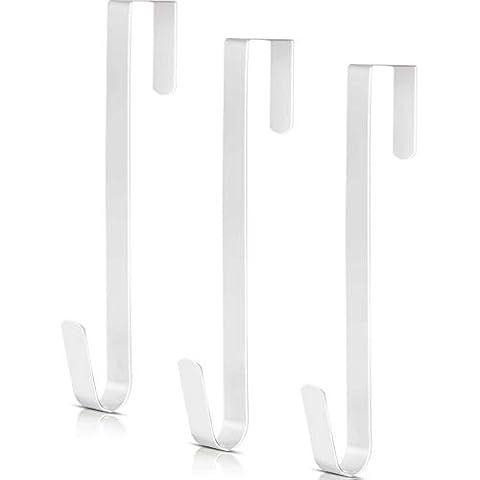 Zhehao 3 Pieces Christmas Decor Metal Wreath Hangers Over The Door Light Handy Wreath Hanger Hanging Hook (12 Inch, White) Cover