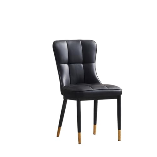 XINCHANG Silla de comedor de lujo con cómodo asiento y respaldo acolchados, diseño moderno para uso doméstico y restaurante (negro - patas de tubo doradas)