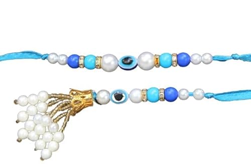 Rakhi-Hijet Evileye Pareja Rakhi Set Para Bhaiya Bhabhi En Rakshabandhan Para Protecciones Males Y Bendiciones, Talla única, Sin gemas Cover