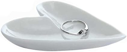 CH Designs White Ceramic Heart Shaped Ring Dish