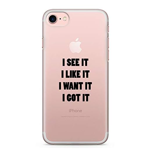 Zokko iPhone 7 fodral"I Want It I Got It" - storlek iPhone 7 - mjukt genomskinligt bläck svart