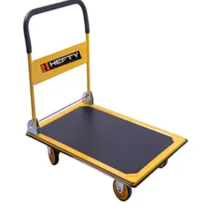 Hefty Foldable Platform Hand Push Truck Hand carts & trolleys (300kg) with Extra One Spare Wheel